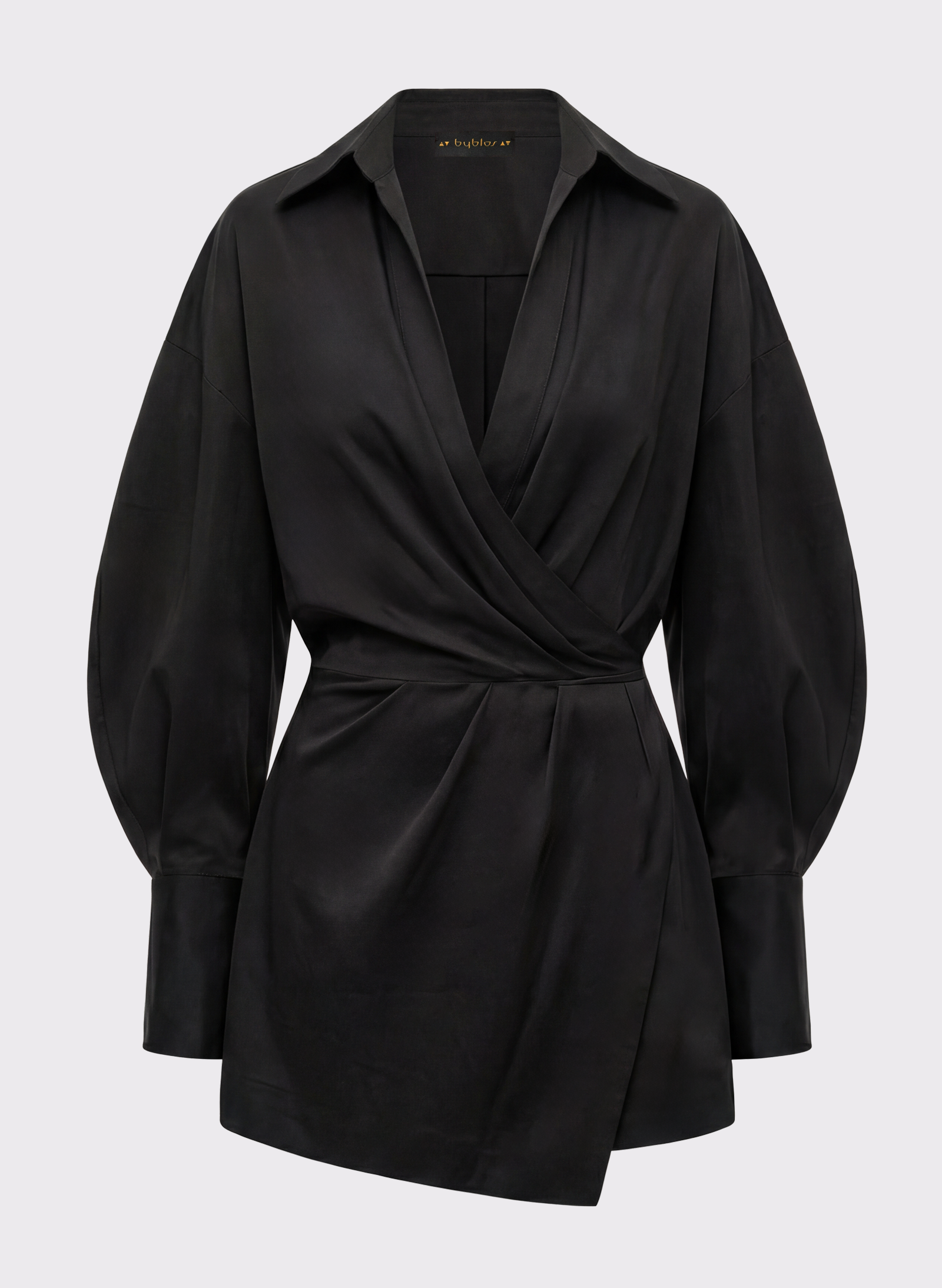Byblos Asymmetric Chemisier in black - front view
