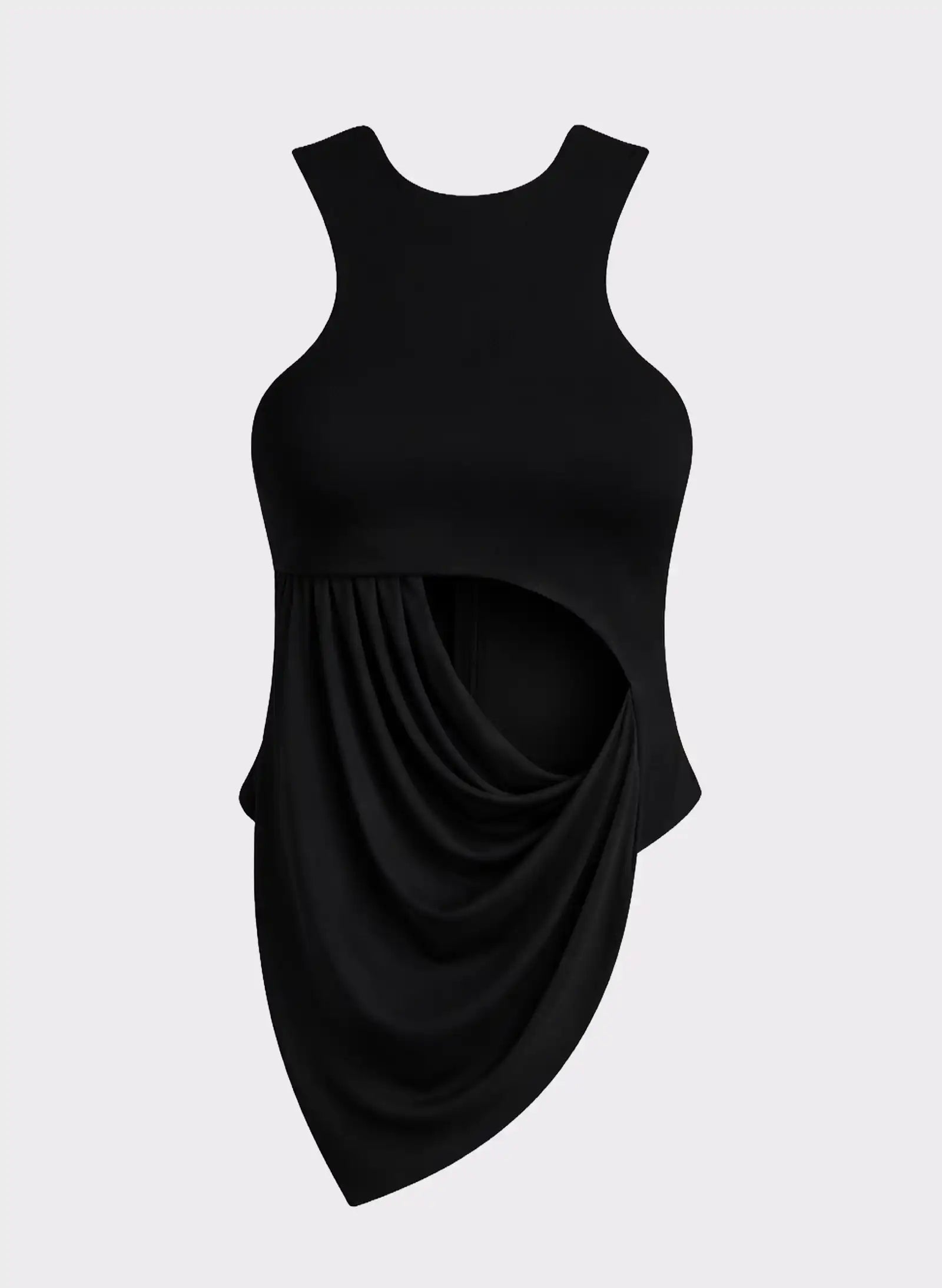 Byblos Soft cut-out top in black - back view