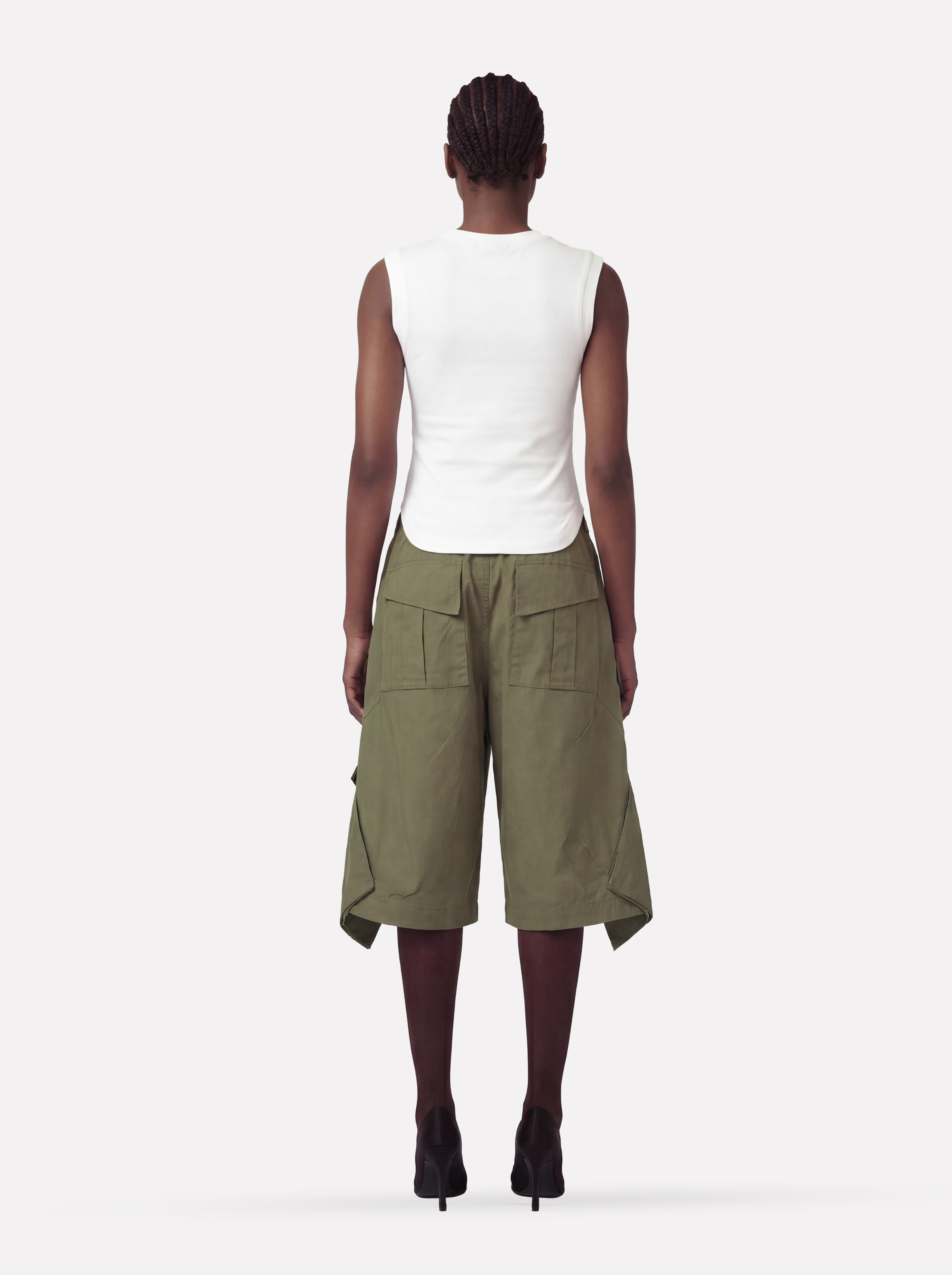 Byblos Unisex Cargo Shorts in kaki - vista dettaglio