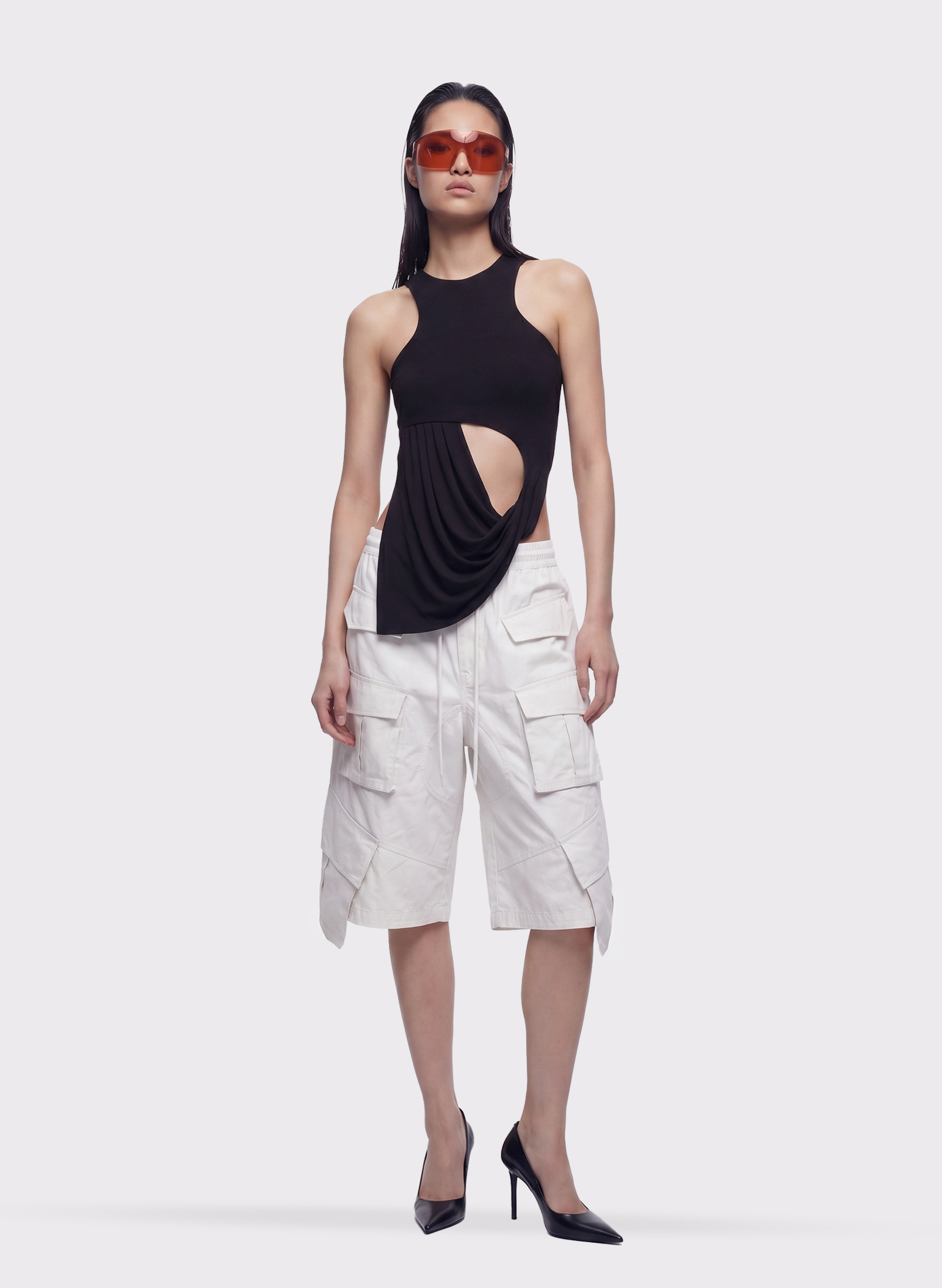 Byblos Unisex Cargo Shorts in white