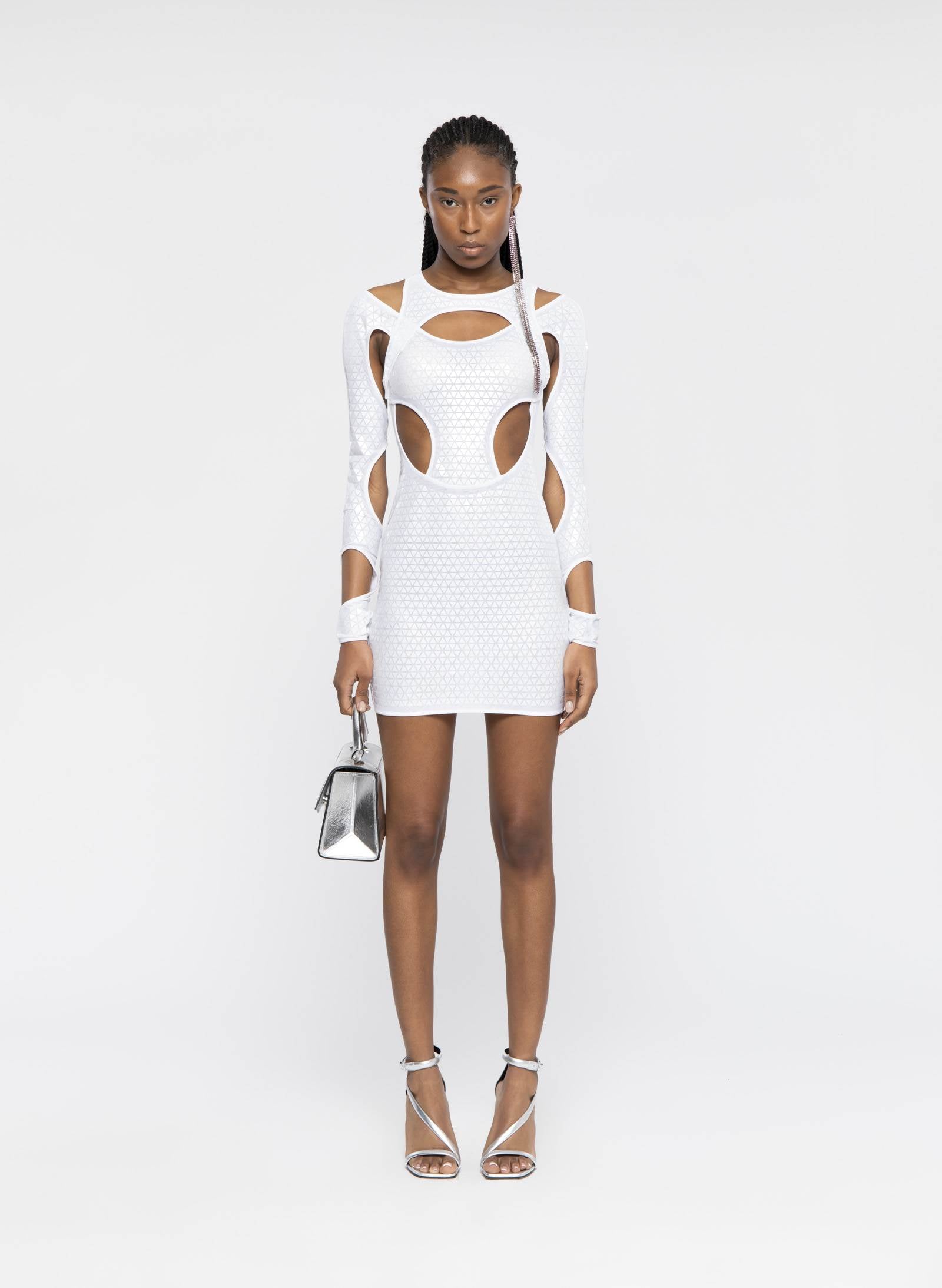 METAL TRIANGLES MINI DRESS