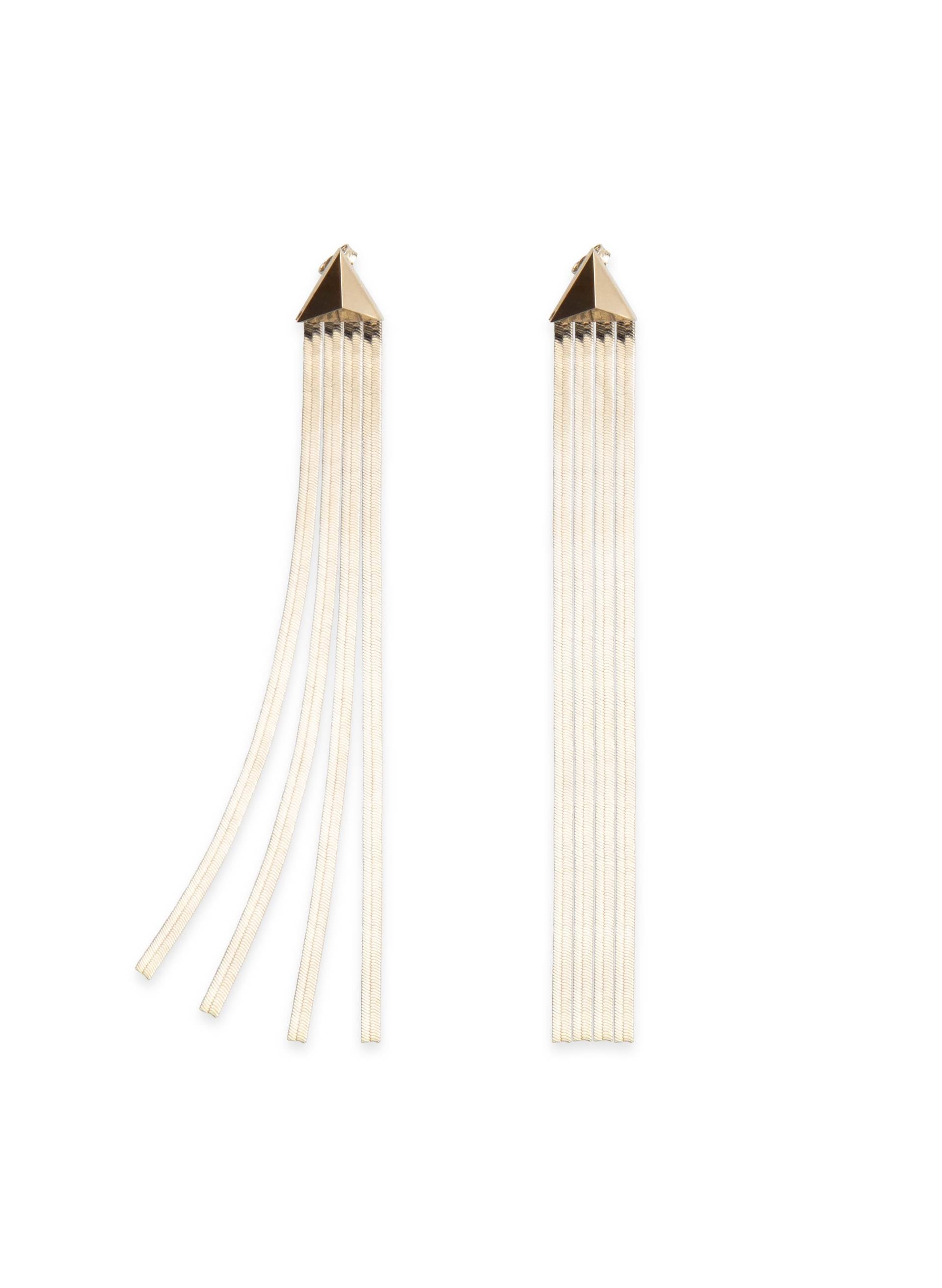 METAL FRINGES DROP EARRINGS
