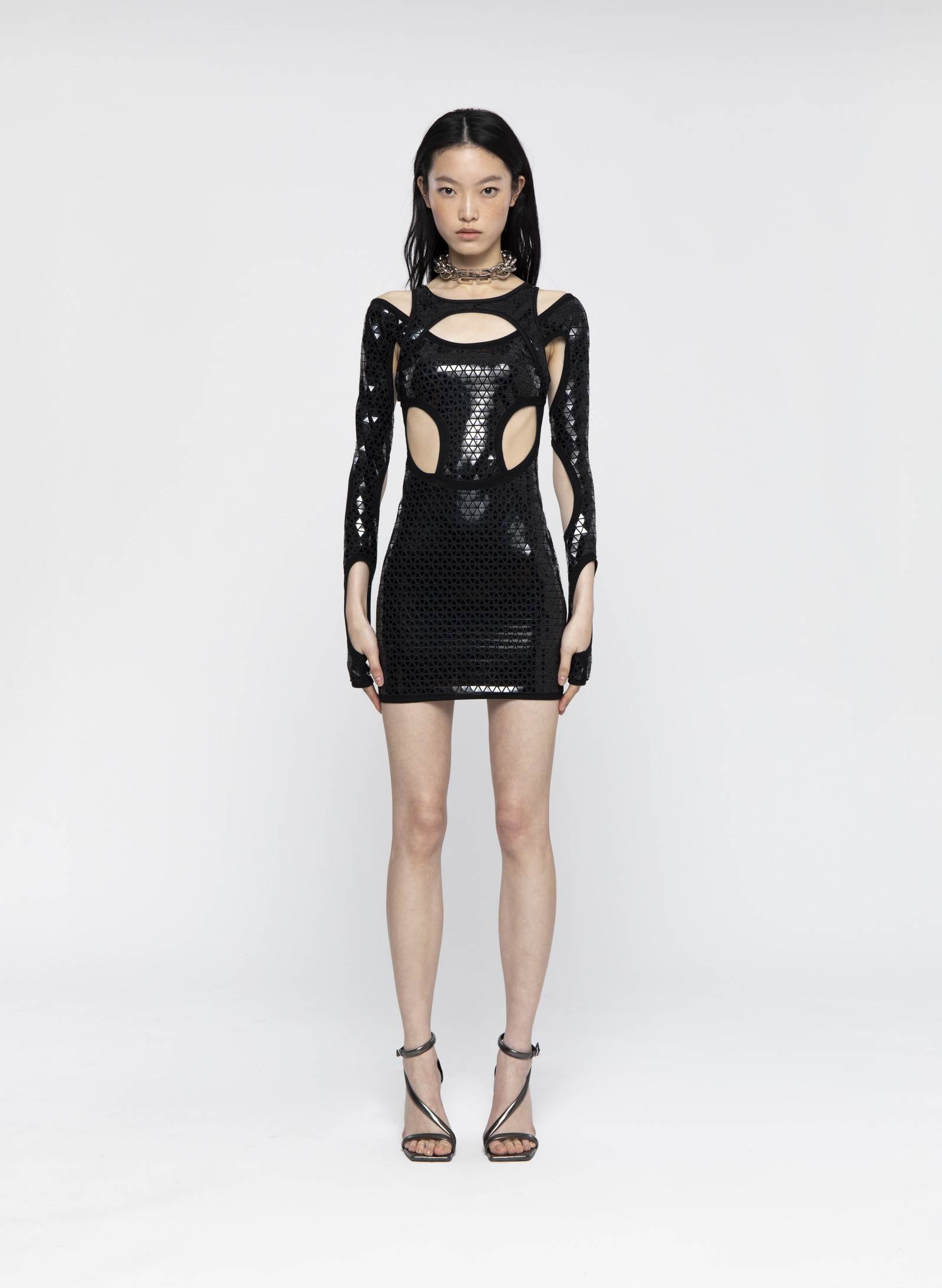 METAL TRIANGLES MINI DRESS