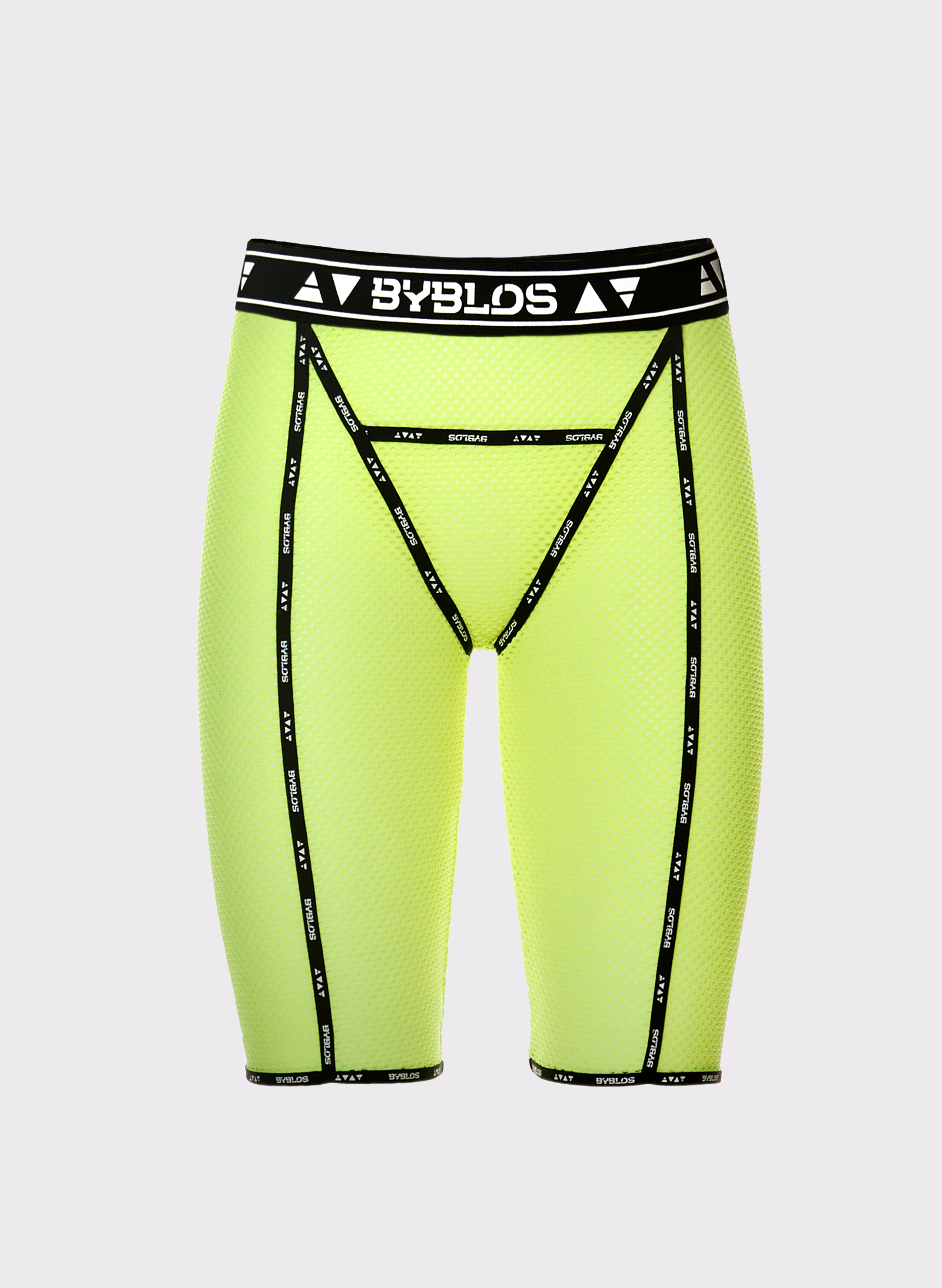 Byblos Biker Short Pant in lime - front view