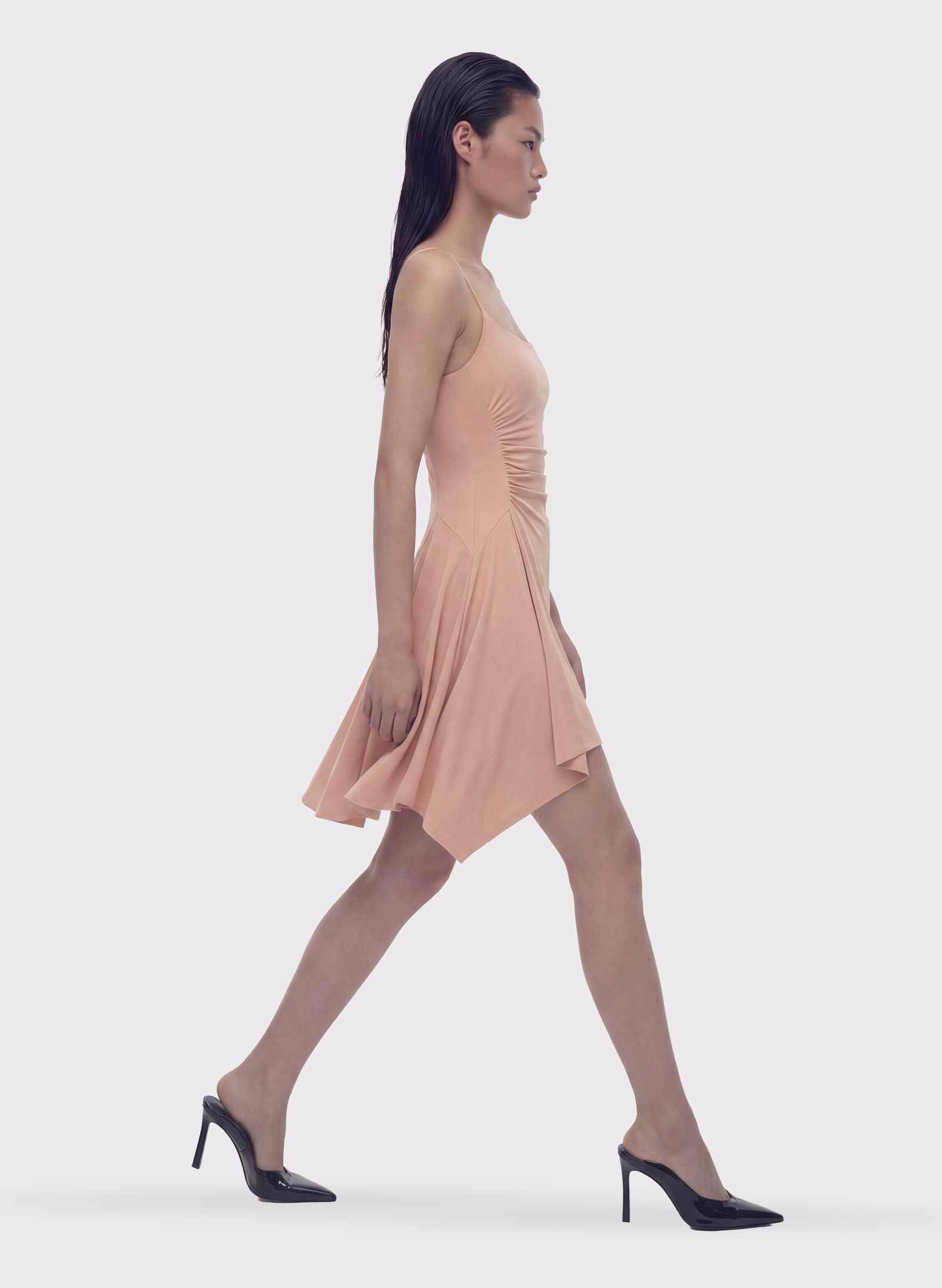 Byblos Foulard Dress in nude - side view