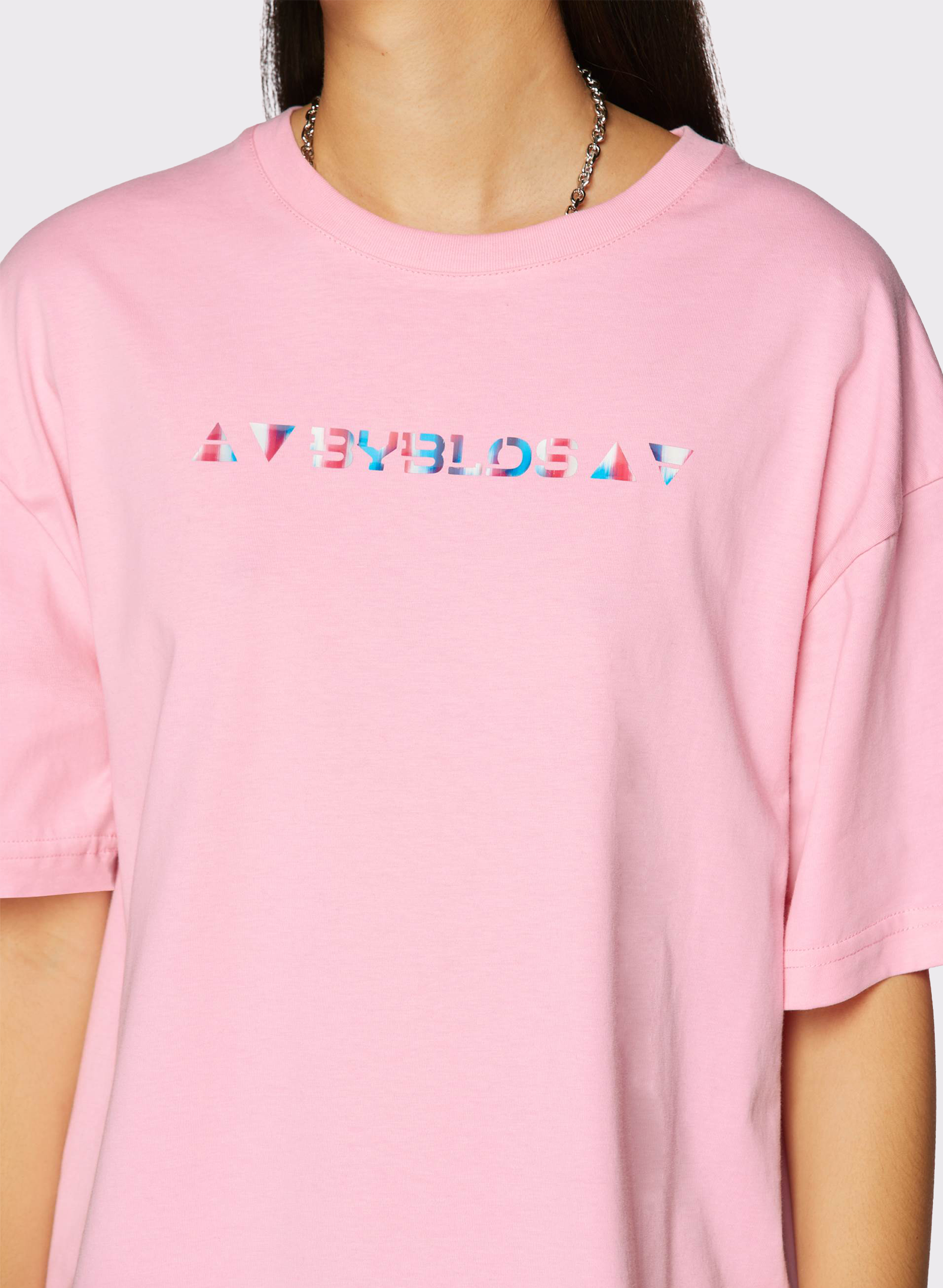 Byblos Lover Iridescent T-Shirt in pink - side view