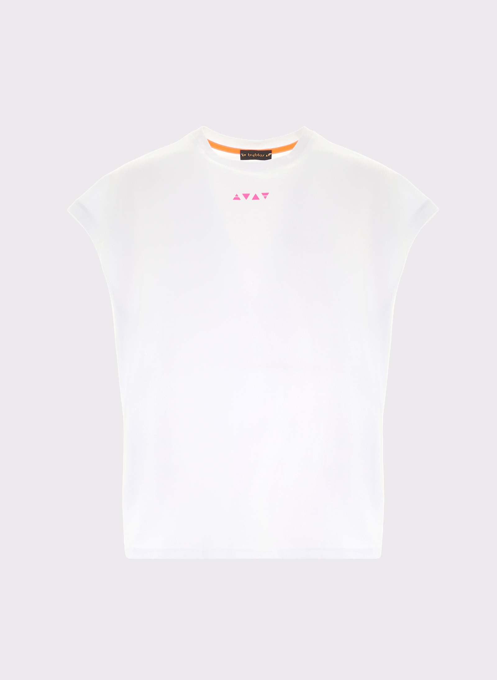 Byblos T-Shirt Triangle Symbols in white - front view